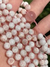 Pink Pectolite Mala, Pink Pectolie 108 Bead Hand Knotted Gemstone Necklace