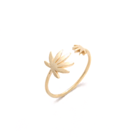 Gold Weed Leaf Ring
