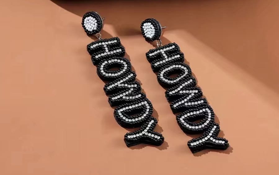 Image of Howdy beaded statement earrings 