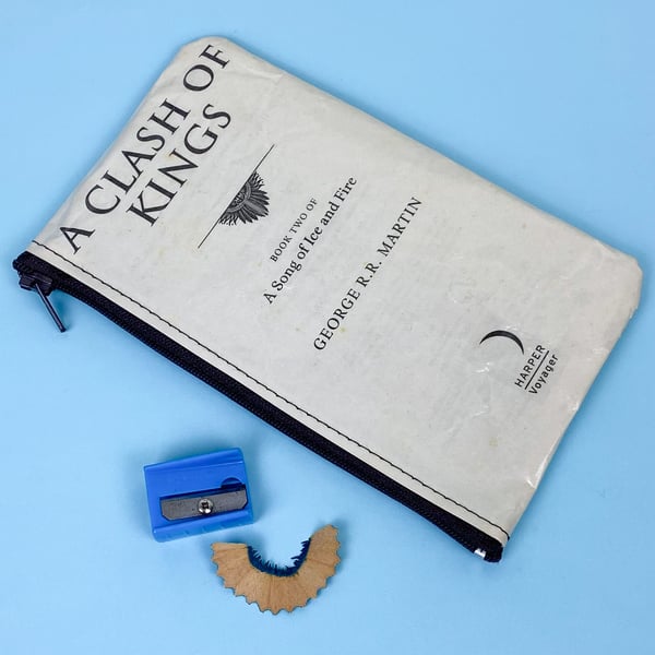 Image of A Clash of Kings, Game of Thrones Book Page Pencil Case (small)