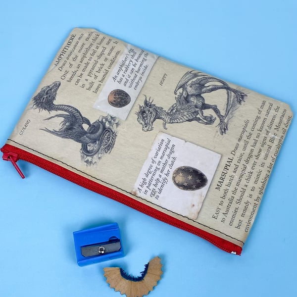 Image of Dragonology: Bringing Up Baby Dragons, Book Page Pencil Case