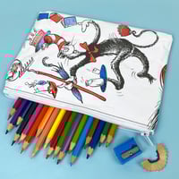 Image 1 of Cat in the Hat, Dr Seuss Book Page Pencil Case 