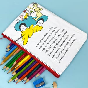 Image of Green Eggs and Ham, Dr Seuss Book Page Pencil Case