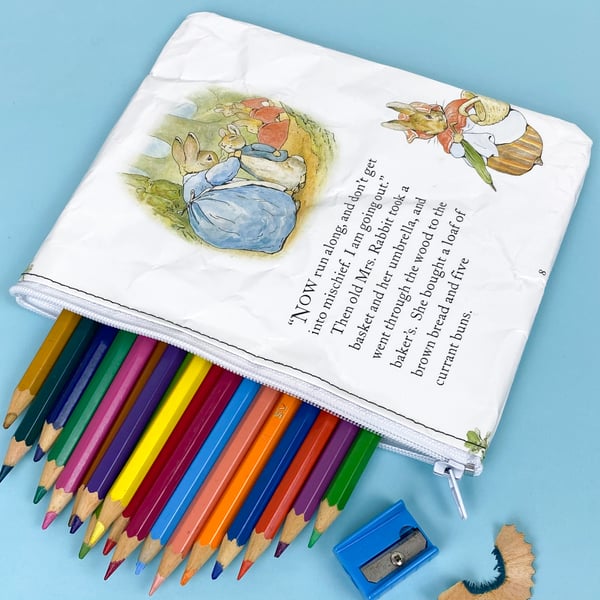Image of Peter Rabbit Book Page Pencil Case