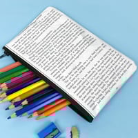 Image 2 of Good Omens Book Page Pencil Case, Crowley