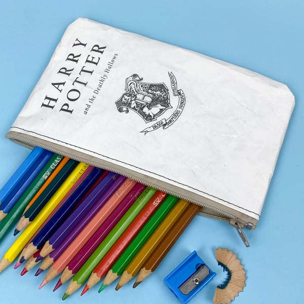 Image of Deathly Hallows, Harry Potter Book Page Pencil Case “all was well”