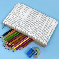 Image 2 of Deathly Hallows, Harry Potter Book Page Pencil Case “all was well”