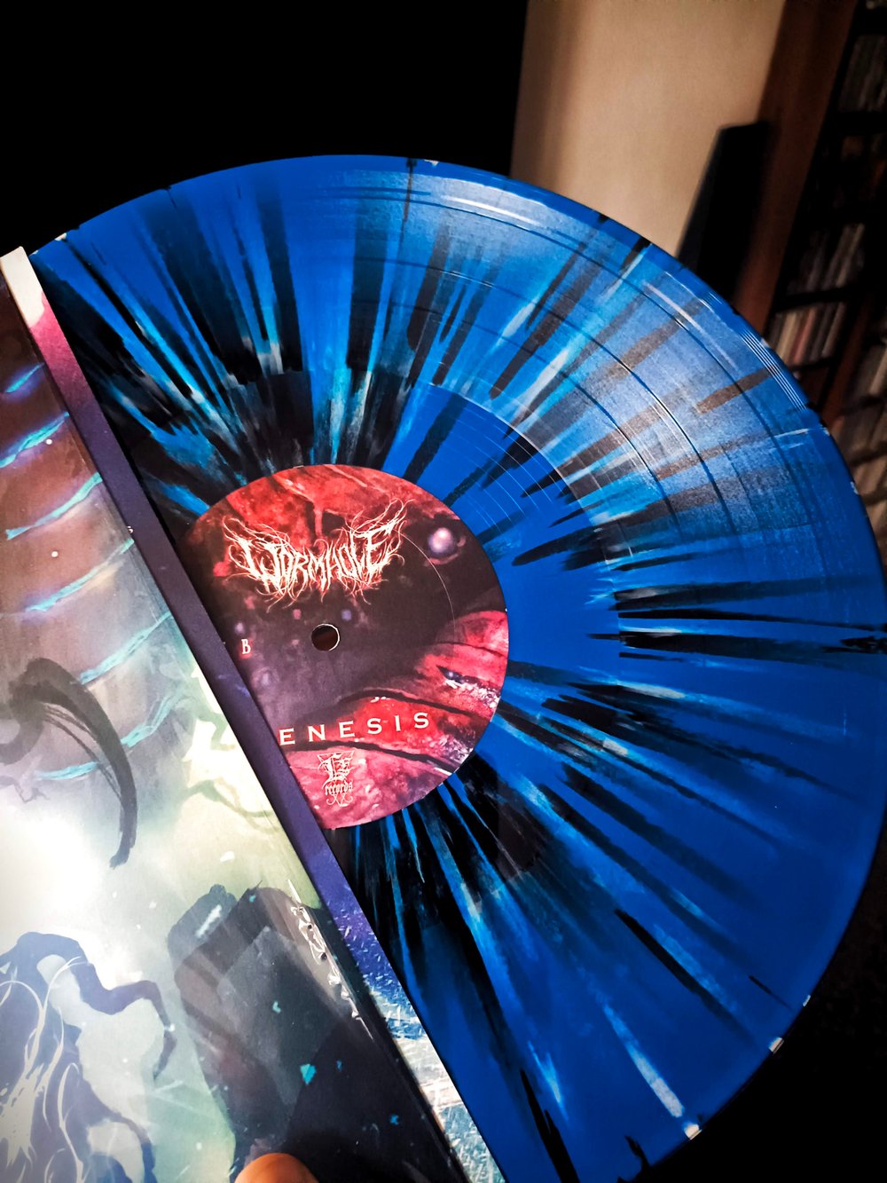 WORMHOLE - Genesis - Blue/black/white splatter LP