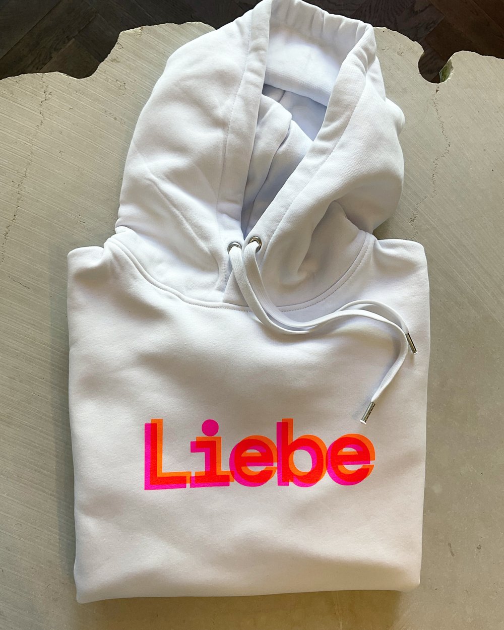 Liebe Pulli organic cotton neon hoodie 