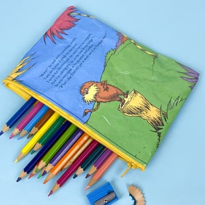 Image of The Lorax, Dr Seuss Book Page Pencil Case