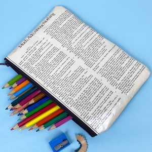 Image of Shakespeare Book Page Pencil Case, Much Ado About Nothing 