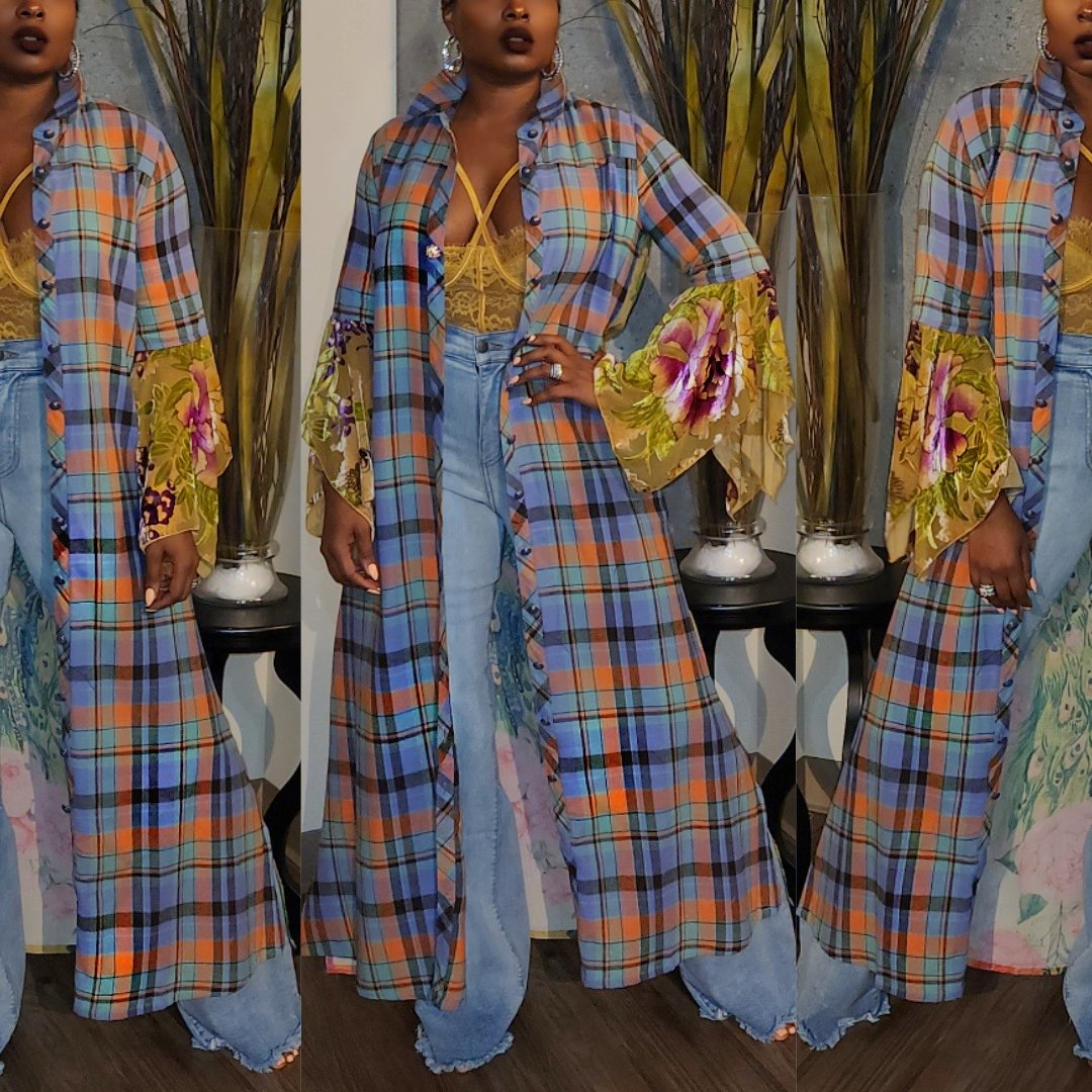 Image of The Aratta Beautiful Lover Maxi Duster: Turquoise