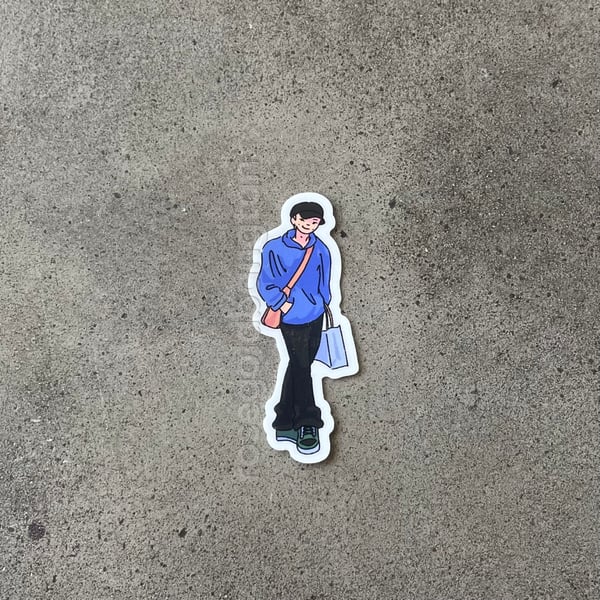 Image of rm boyfriend die cut sticker