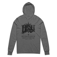 Image 1 of ABSU - MYTHOLOGICAL OCCULT METAL 1991-2020 - HOODED LONG SLEEVE T-SHIRT - GREY