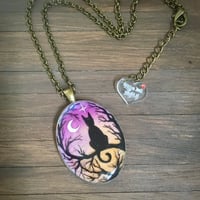 Image 1 of Autumnal Starry Night Cat Pendant