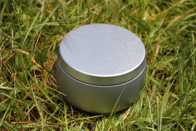 6oz Beeswax Gray Tin Candle