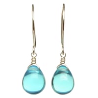 Image 1 of Lagoon Blue Glass Earrings