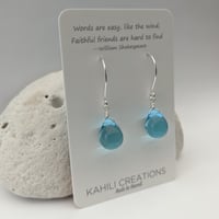 Image 3 of Lagoon Blue Glass Earrings