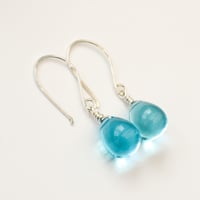 Image 4 of Lagoon Blue Glass Earrings
