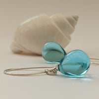 Image 5 of Lagoon Blue Glass Earrings
