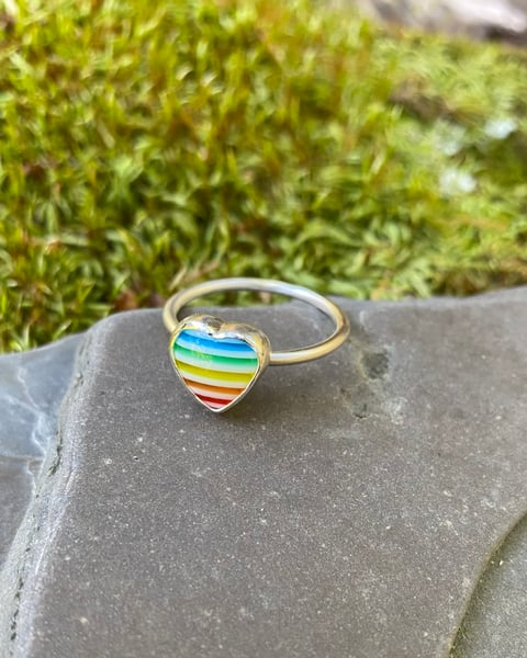Image of Cutest Little Rainbow Ring - Size 8 1/2