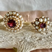Image 1 of TWO ANTIQUE PEARL AND GARNET RINGS