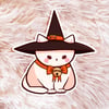 Halloween Witch Kitty Sticker