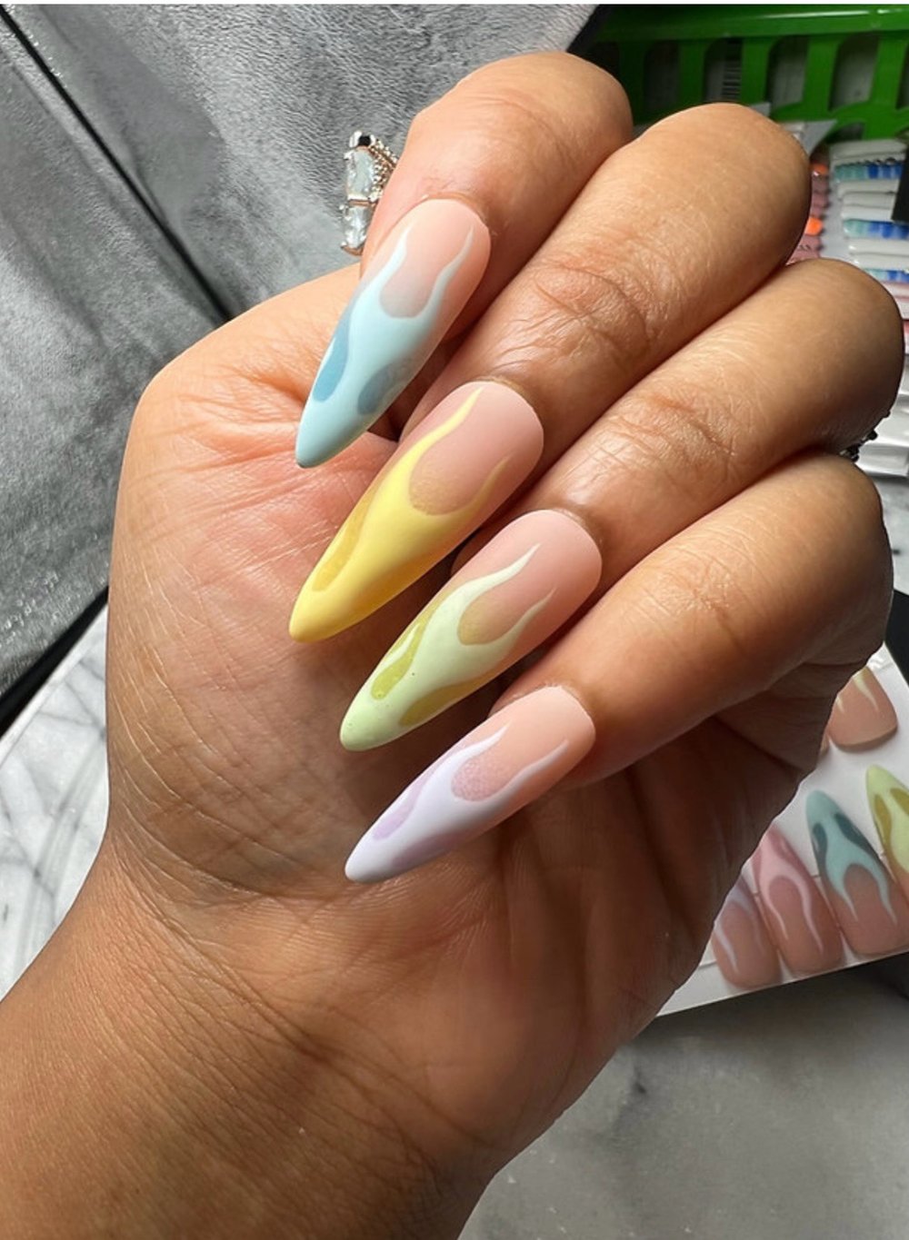 Image of Too lit🔥🔥🔥 press on long stiletto 20 piece nail set