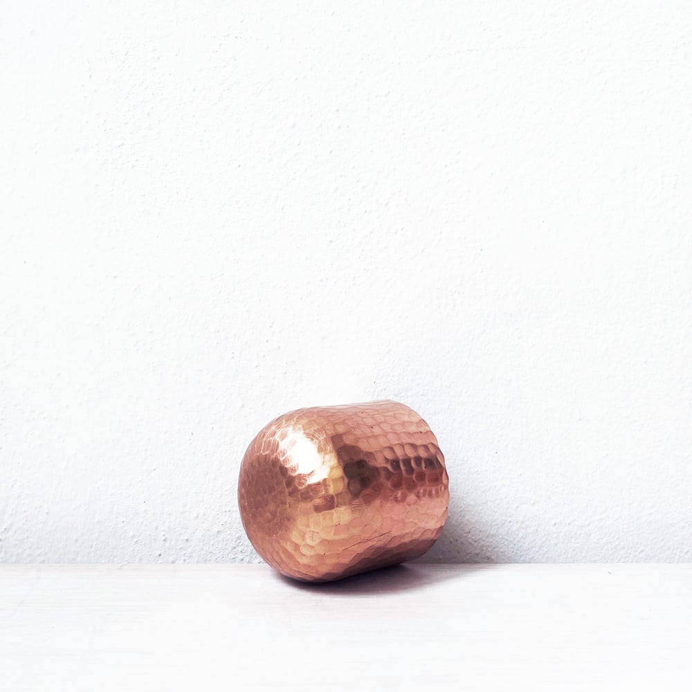 Image of Hammered Copper Tea Light Holder