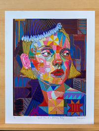 Image 2 of Hand Embellished “Quilt Face at a Birthday Party” Print