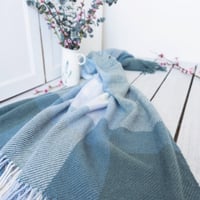 Image 1 of Handwoven Wool + Alpaca Blanket 'Misty Mountain #1'