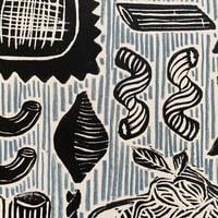 Image 4 of Mangia Block Print (blue)