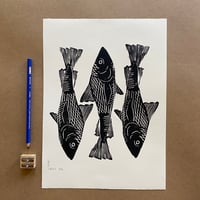 Image 2 of I Wish for Three Fish Block Print
