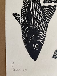 Image 5 of I Wish for Three Fish Block Print