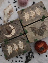 Image 1 of Halloween Wood Burned Boxes