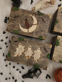 Image 3 of Halloween Wood Burned Boxes