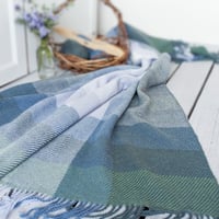 Image 1 of Handwoven Wool + Alpaca Blanket 'Misty Mountain #2'