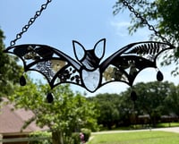Image 2 of Pressed flower bat -black & white 