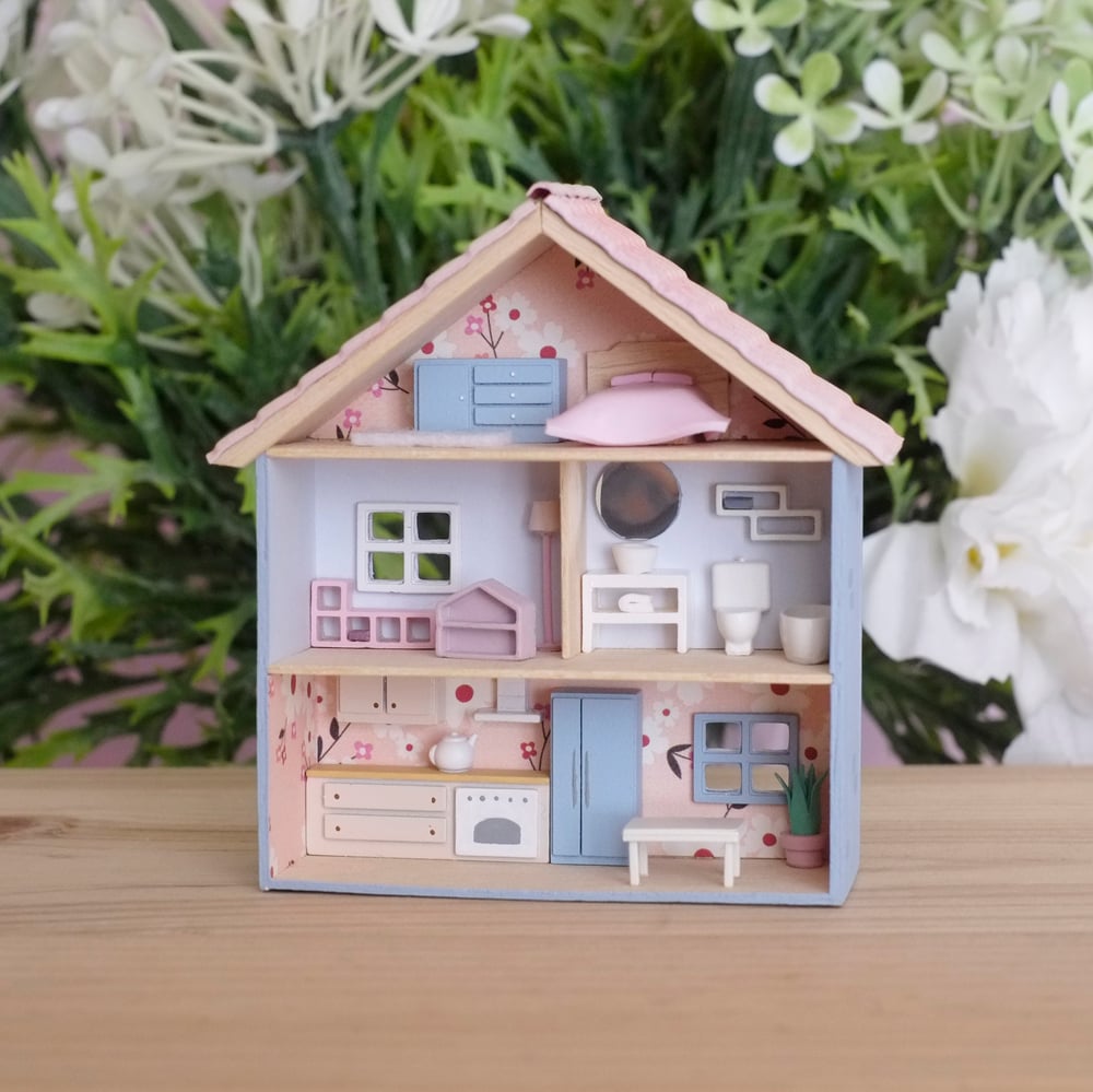 Blue tiny dollhouse