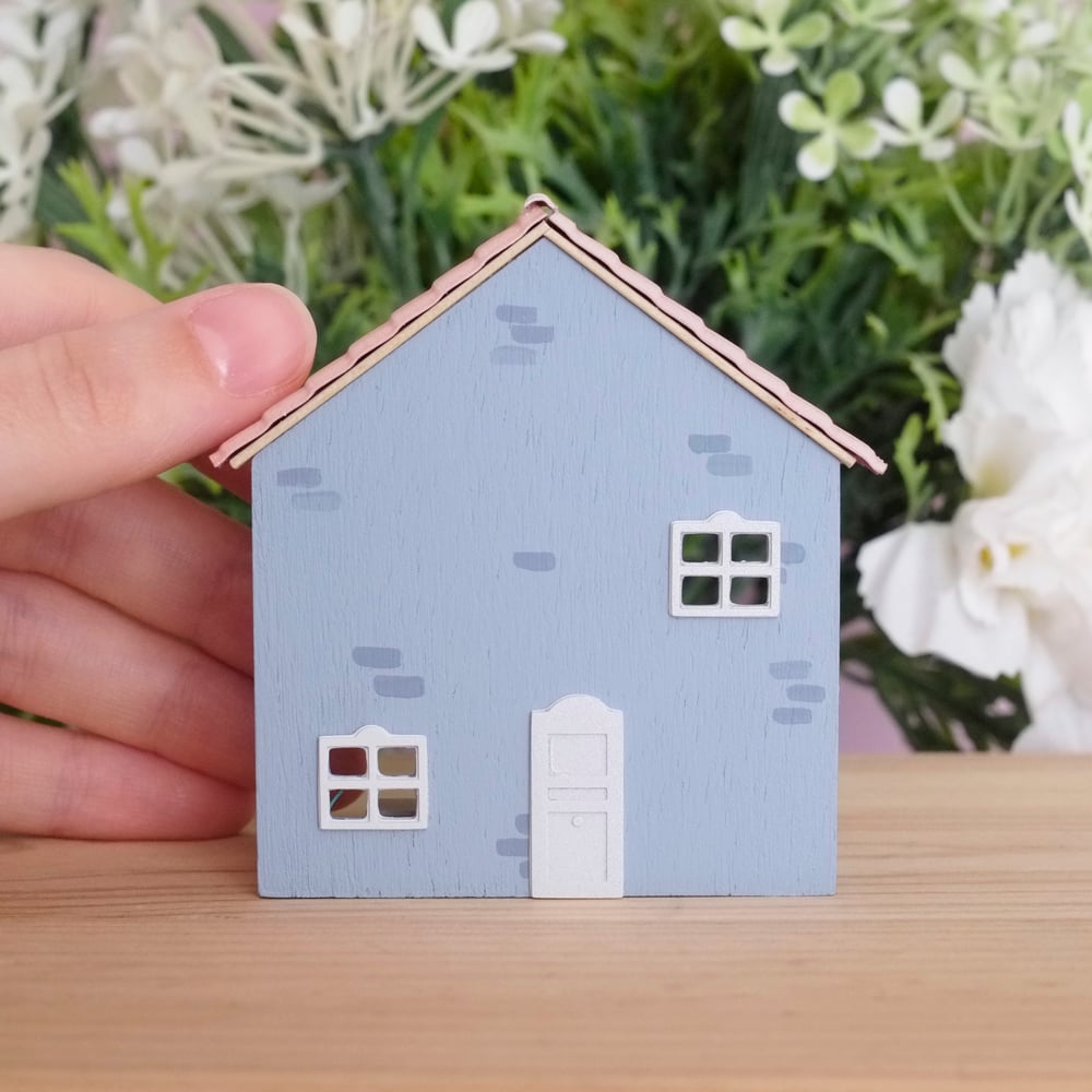 Blue tiny dollhouse