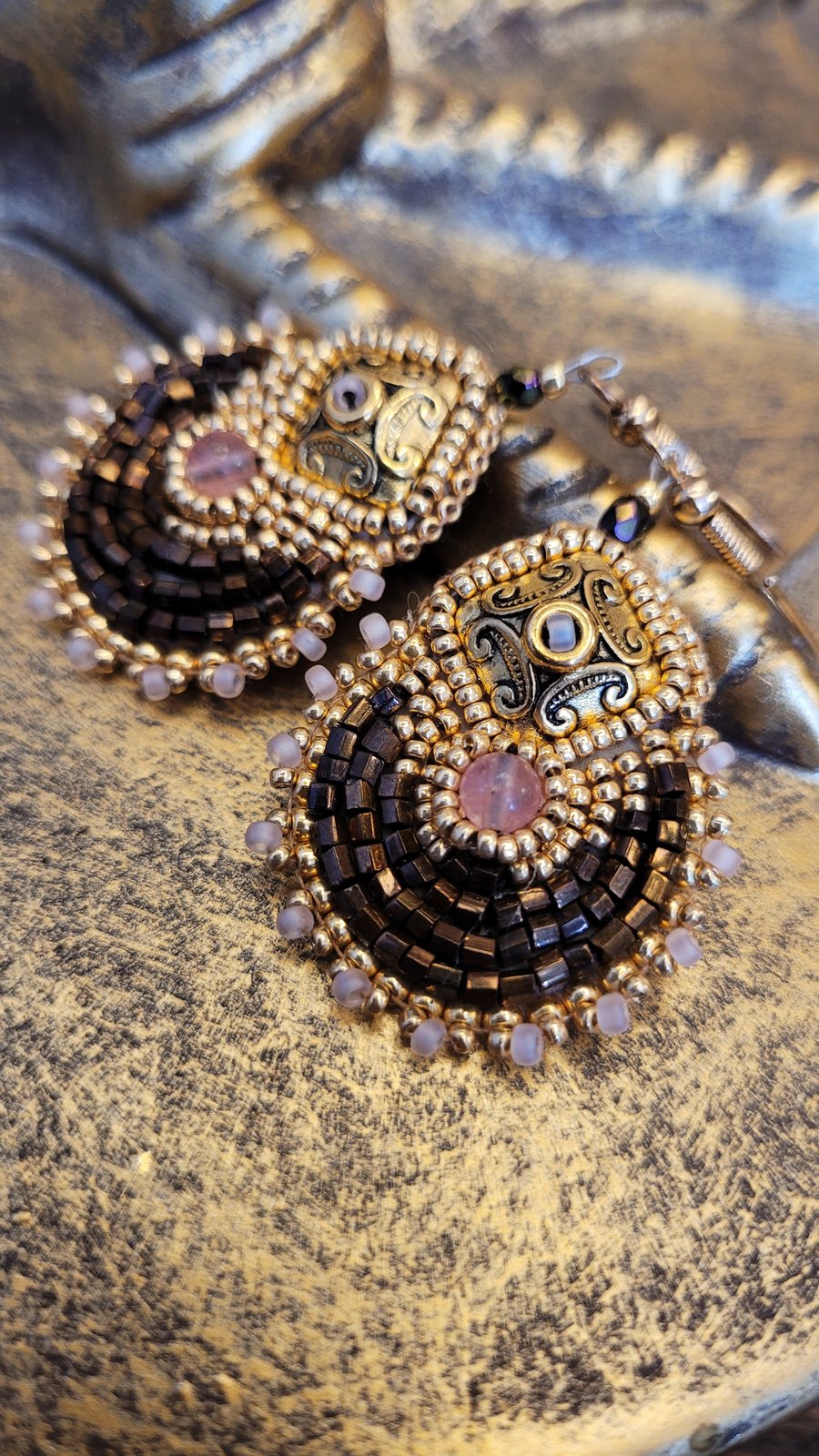 Image of Boucles d'oreilles METEORE marron glacé