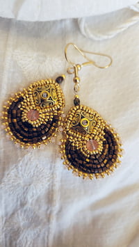 Image 2 of Boucles d'oreilles METEORE marron glacé