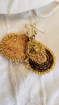 Image 3 of Boucles d'oreilles METEORE marron glacé