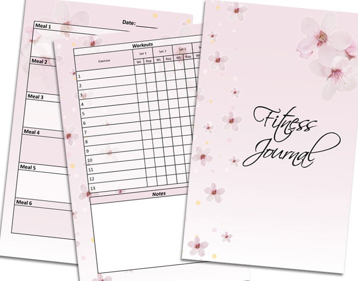 Emz Print Designs Cherry Blossom Printable Fitness Journal