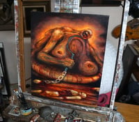 Image 3 of "Pudge Butcher", oil embellished canvis giclee print, edition of 25