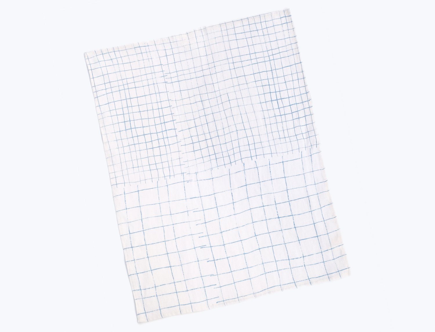 Image of BLUE GRID TEA TOWEL