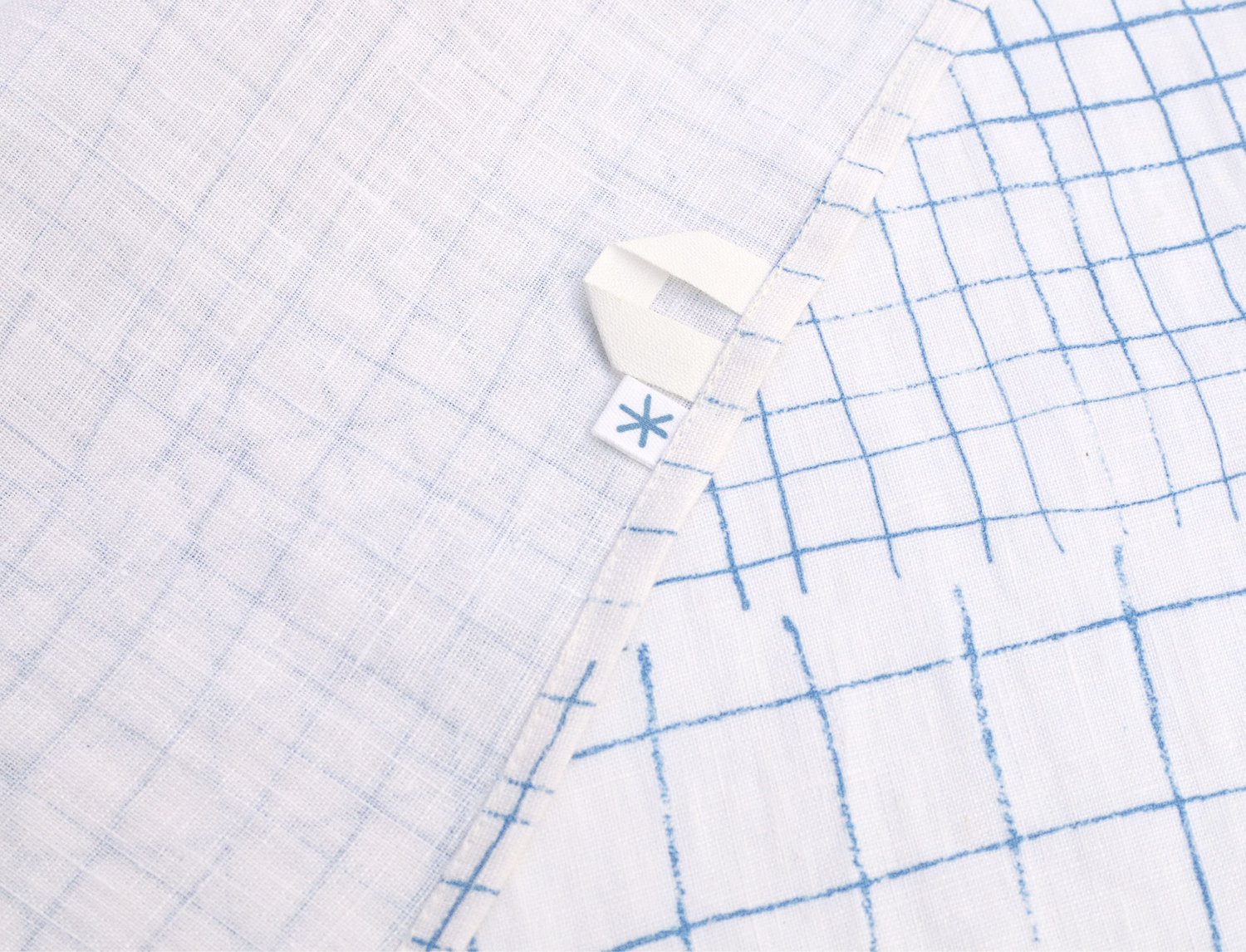 Image of BLUE GRID TEA TOWEL