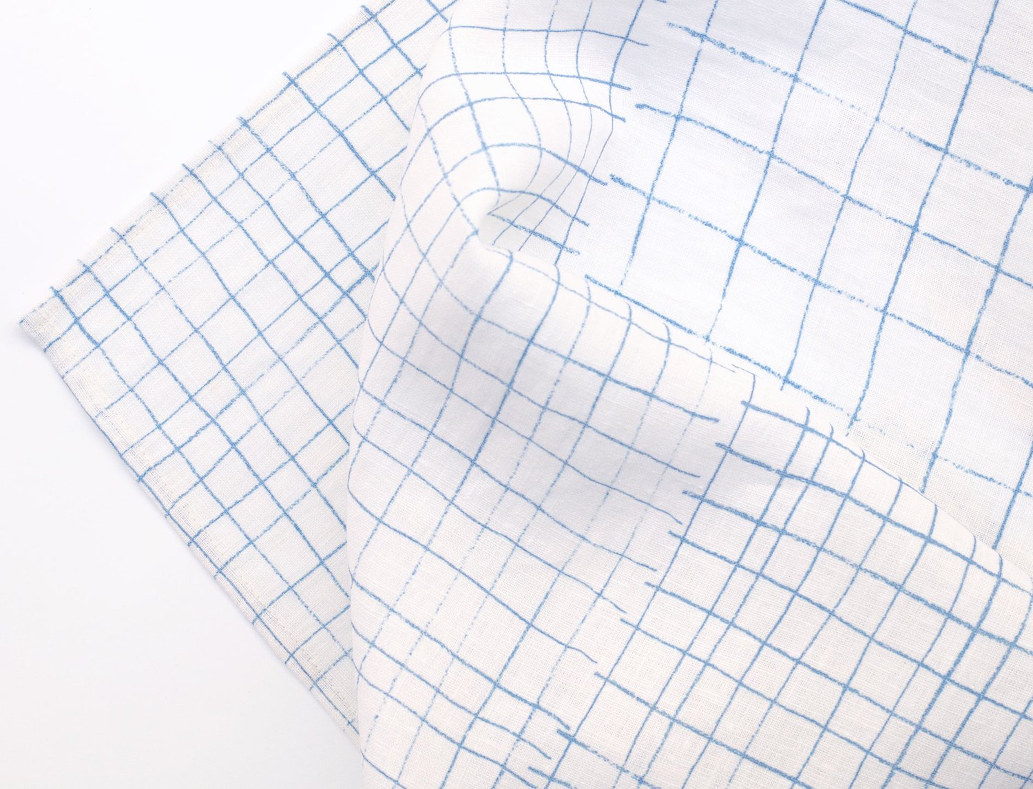 Image of BLUE GRID TEA TOWEL