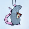 Stained Glass Pizza Rat