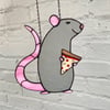 Stained Glass Pizza Rat